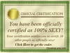 100% Sexy Certificate