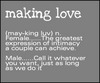 Making love