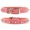 Pink Spiked Leather Collar 