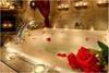 A romantic bubble bath