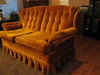 crushed velvet retro love seat