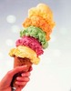 a 5 scoop tall ice cream cone