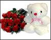 cute teddy wif flower