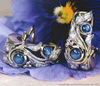 Blue Star Sapphire Earrings