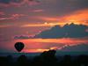 Hot air balloon ride at sunset