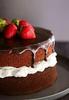 Chocolate cake with strawberries