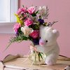 Teddy Bear and Flowers