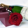 Boxed Red Rose and Champagne