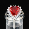 Ruby heart ring with diamonds