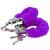purple fuzzy handcuffs