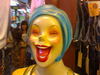 Crazy laughing woman mannequin