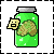 preserved fortune cookie in jar