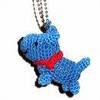 Blue crochet dog necklace