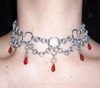 Red and Silver Chain mail Choker