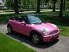 Hot pink Mini Cooper Convertible