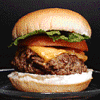 a juicy hamburger