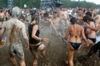 water and mud fight
