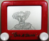 etch-a-sketch clown portrait