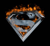 Superman Man of Steel on fire