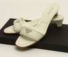 Prada White Leather Slides