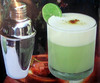 A glass of Pisco Sour