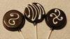 Dark chocolate lollipops