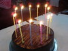 Candled  Chocalate Cake