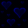 Black and blue hearts