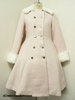 Pink Double Button Coat with Fur